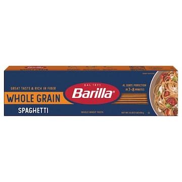 Barilla Whole Grain Spaghetti - Non-GMO Pasta Made With 100% Whole Grain Durum Wheat - Great Source of Fiber