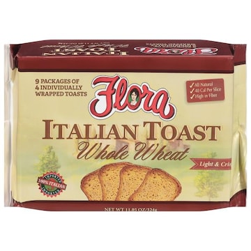 Flora Italian Toast, Whole Wheat, Light & Crisp