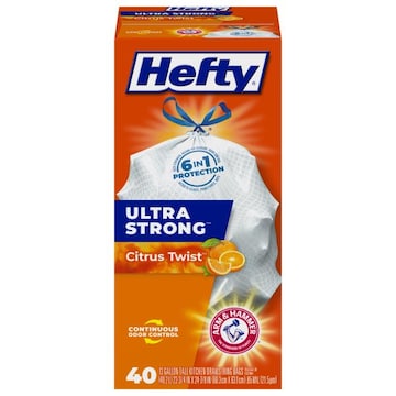 Hefty Ultra Strong Kitchen Drawstring Bags, Tall, Citrus Twist