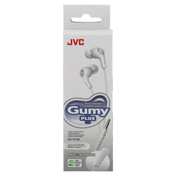 JVC Gumy Plus Stereo Headphones, Noise Isolation, Coconut White