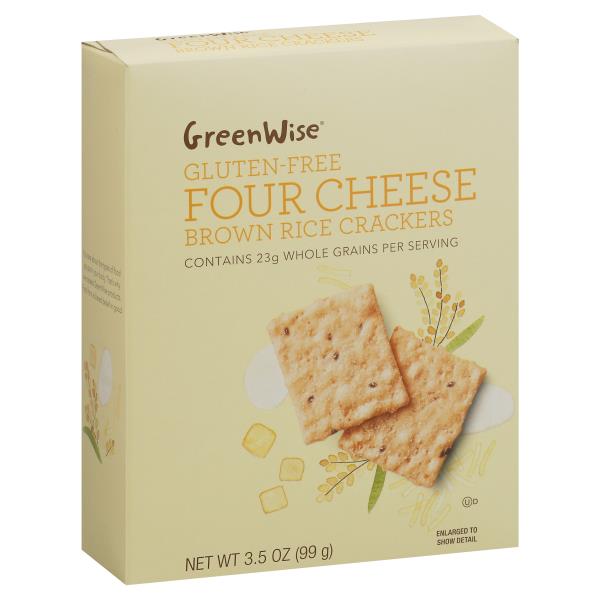 GreenWise Brown Rice Crackers, GlutenFree, Four Cheese Publix Super