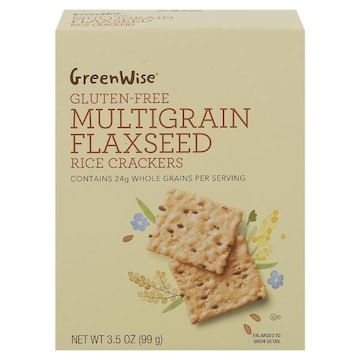GreenWise Brown Rice Crackers, Gluten-Free, Multigrain Flaxseed