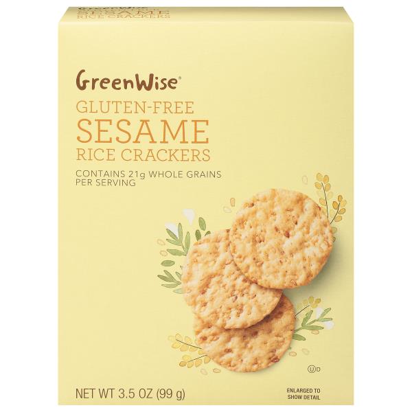 GreenWise Brown Rice Crackers, GlutenFree, Sesame Publix Super Markets