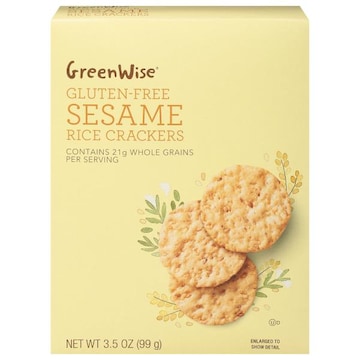 GreenWise Brown Rice Crackers, Gluten-Free, Sesame
