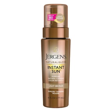 Jergens Natural Glow Sunless Tanning Mousse, Instant Sun, Light Bronze