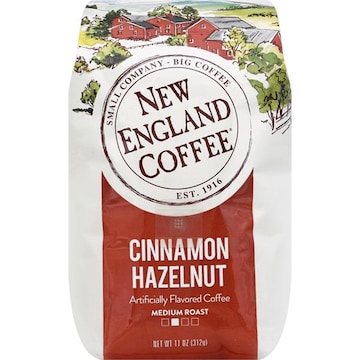 New England Coffee Coffee, 100% Arabica, Freshly Ground, Medium Roasted, Cinnamon Hazelnut
