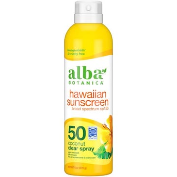 Alba Botanica Coconut Broad Spectrum SPF 50 Hawaiian Sunscreen Clear Spray