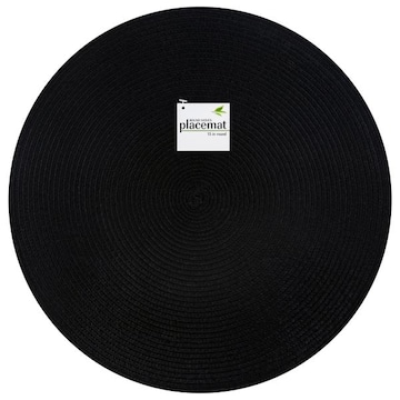 Ritz Black Round Woven 15 In Placemat