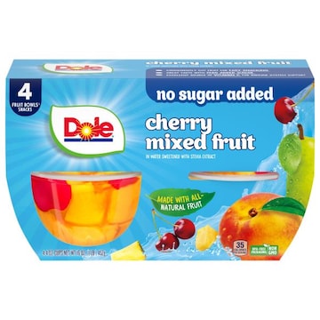 Dole in Water Sweetened with Stevia Extract Cherry Mixed Fruit