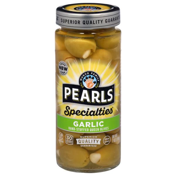 Pearls Specialties Pickles, Queen Olives, HandStuffed, Garlic Publix