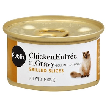 Publix Cat Food, Gourmet, Chicken Entree in Gravy, Grilled Slices