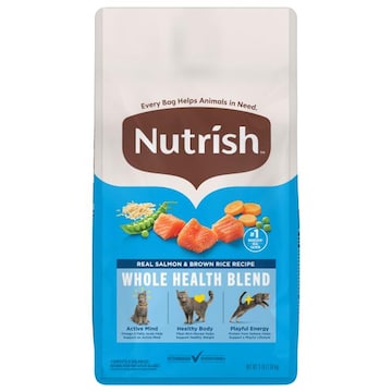 Nutrish Natural All Ages Whole Health Blend Real Salmon & Brown Rice Recipe Food for Cats