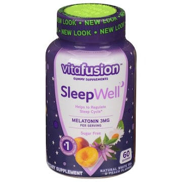 Vitafusion Sleepwell Melatonin, Sugar Free, 3 mg, Gummies, Natural White Tea & Peach