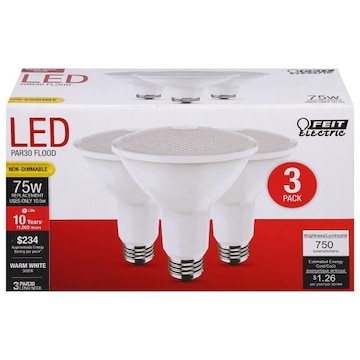 Feit Electric 10.5 Watt Led Par30 Flood Warm White, Light Bulbs 2pk
