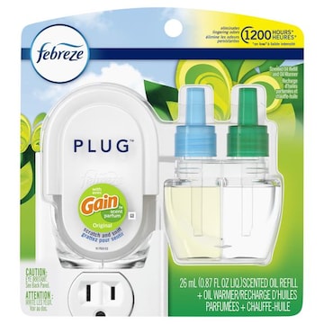 Febreze Plug Air Freshener & Odor Fighter Starter Kit with Gain Original (1) .87 fl. oz. Oil Refill