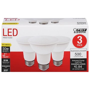 Feit Electric Light Bulbs, LED, Flood, Warm White, 7 Watts
