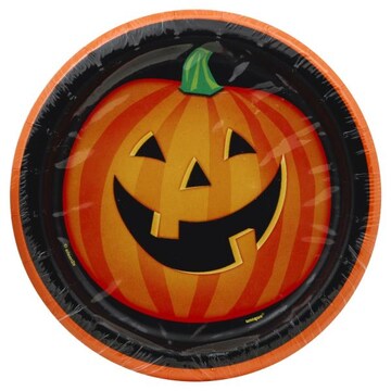 Unique Plates, Heavy Duty, Smiling Pumpkin, 6-3/4 Inch
