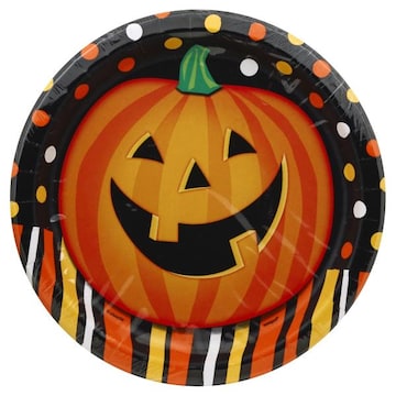 Unique Plates, Heavy Duty, Smiling Pumpkin, 8-5/8 Inch