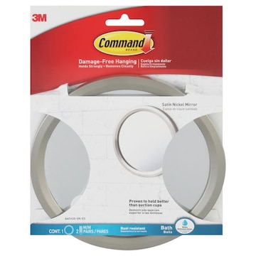 Command Satin Nickel Mirror, Bath
