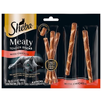 Sheba Cat Treats, Chicken, Meaty, Tender Sticks