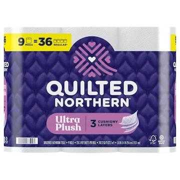 Quilted Northern Ultra Plush Bathroom Tissue, Unscented, Mega Rolls, 3-Ply