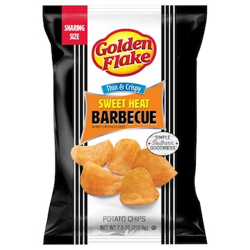 Golden Flake Potato Chips, Sweet Heat Barbecue, Thin & Crispy, Sharing Size