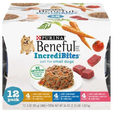 Purina One Beneful Dog Food, Small Dogs, IncrediBites, 12 Pack