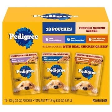 Pedigree Food for Dogs, Chopped Ground Dinner, Variety Pack
