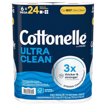 Cottonelle Ultra Clean Toilet Paper, Mega, 1-Ply