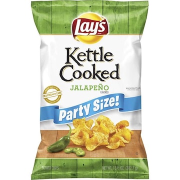 Lay's Potato Chips, Jalapeno Flavored, Kettle Cooked, Party Size