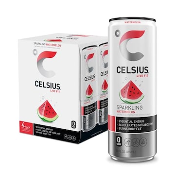 Celsius Fitness Drink, Sparkling Watermelon, 4 Pack