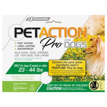 PetAction Pro Fleas, Ticks & Lice Treatment, for Dogs, 8 Weeks or Older (23-44 lbs)