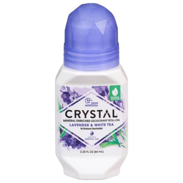 Crystal Deodorant, MineralEnriched, Lavender & White Tea, RollOn