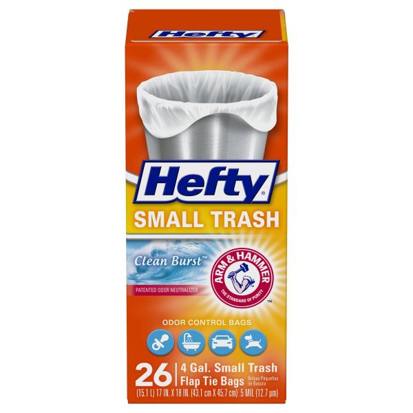 Hefty Clean Burst 4 gal. Small Trash Flap Tie Bags Publix Super Markets