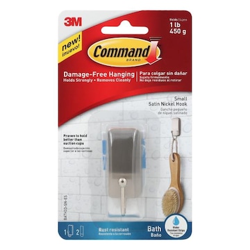 Command Hook, Satin Nickel, Small