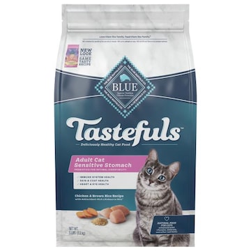 Blue Buffalo Tastefuls Food For Cats, Natural, Chicken & Brown Rice Recipe, Sensitive Stomach, Adult