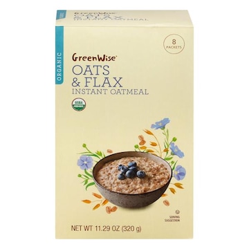 GreenWise Instant Oatmeal, Organic, Oats & Flax