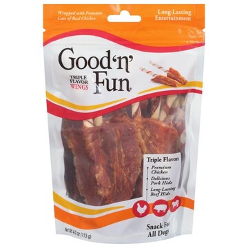 Good 'n' Fun Snacks for All Dogs, Triple Flavor Wings
