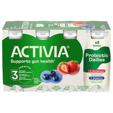 Activia Probiotic Dailies Low Fat Strawberry/Blueberry Yogurt Drink
