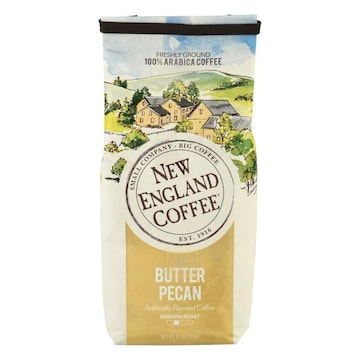 New England Coffee Coffee, Freshly Ground, Medium Roast, Butter Pecan