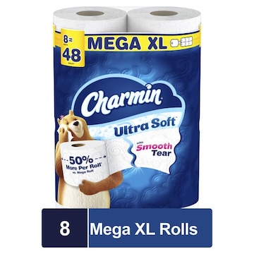 Charmin Ultra Soft Toilet Paper 8 Mega XL Rolls