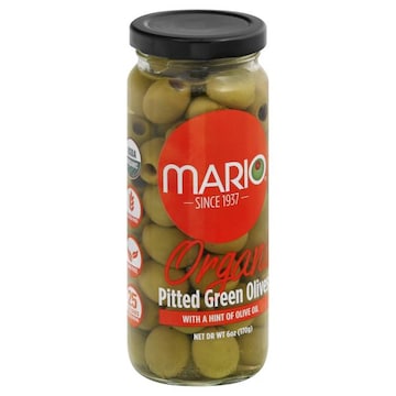 Mario Olives, Organic, Green, Pitted