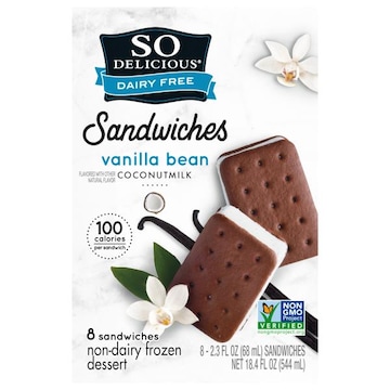 So Delicious Dairy Free Frozen Dessert, Non-Dairy, Vanilla Bean, Coconutmilk, Sandwiches