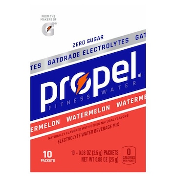 Propel Powder Propel Zero Sugar Electrolyte Water Beverage Mix Watermelon Naturally Flavored 0.08 Oz 10 Count