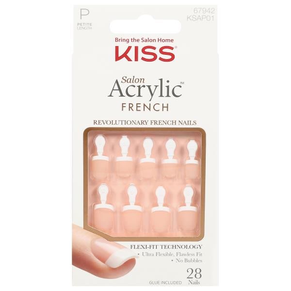 Kiss Salon Acrylic Nails, French, Petite Length, Squoval Publix Super Markets