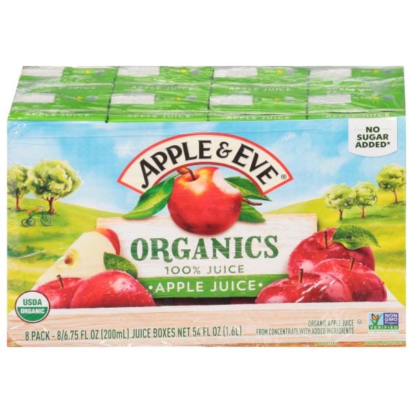 Apple & Eve Organics 100 Juice, Apple, 8 Pack Publix Super Markets