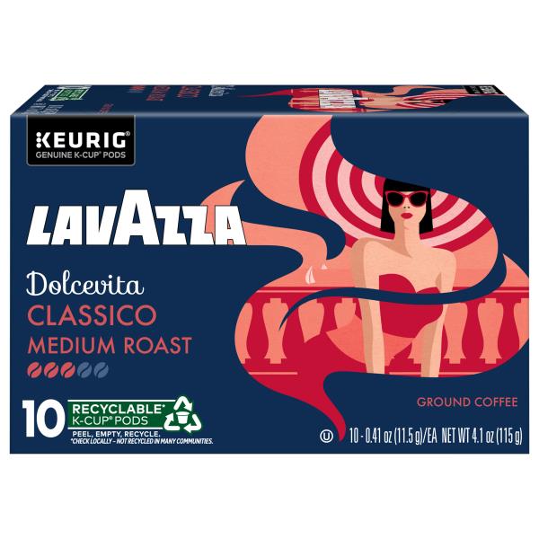 Lavazza K-Cup Pods Ground Classico Medium Roast Dolcevita Coffee