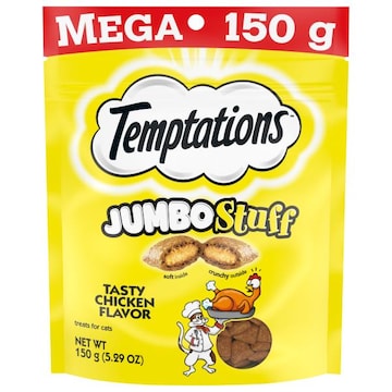 Temptations Jumbo Stuff Treats for Cats, Tasty Chicken Flavor, Mega