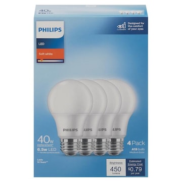 Phillips Light Bulbs, LED, Soft White, 5.5 Watts, 4 Pack