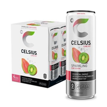 Celsius Live Fit Energy Drink, Kiwi Guava, Sparkling, 4 Pack